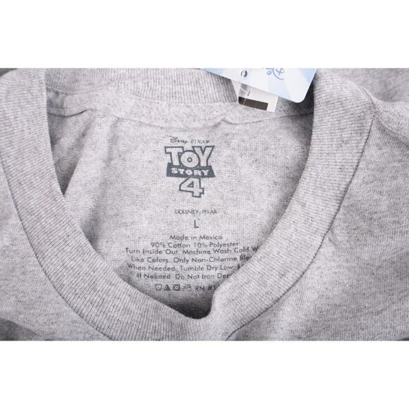 Disney Mens Toy Story 4 FORKY T-Shirt L Gray Life was better when I was Fork EUC - Picture 6 of 6